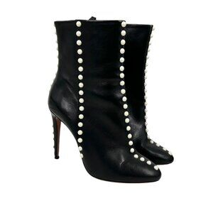Aquazzura Follie Pearl Embellished Heeled Boots